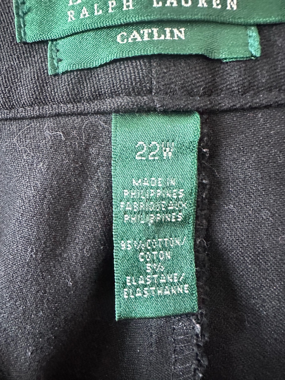 Lauren Ralph Lauren Black Dress Pants 22W Straight Leg Career Work - Picture 3 of 3